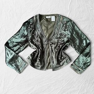 White Stag forest green velvet whimsigoth blouse gothic fairy